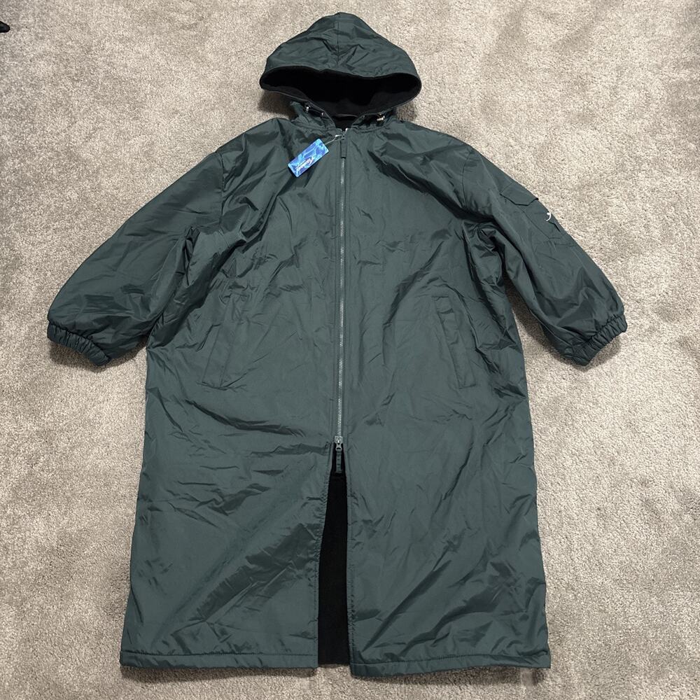 Adoretex Swim Parka Jacket Mens XXXL Green Fleece Lined Hooded Long Coat